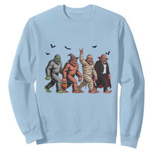 Funny Halloween Sweatshirt Bigfoot Monster Cosplay Characters TS12 Light Blue Print Your Wear