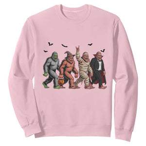 Funny Halloween Sweatshirt Bigfoot Monster Cosplay Characters TS12 Light Pink Print Your Wear