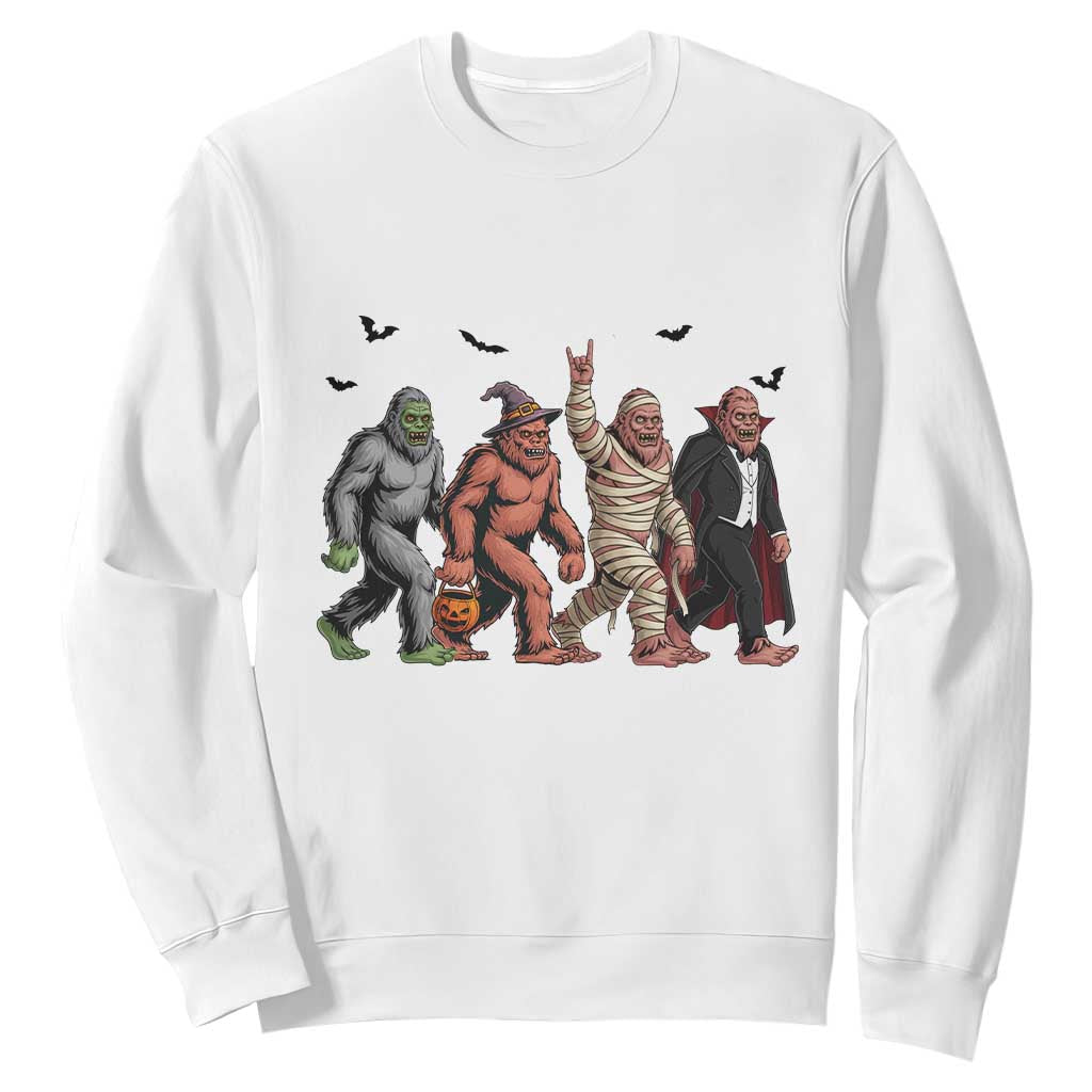 Funny Halloween Sweatshirt Bigfoot Monster Cosplay Characters TS12 White Print Your Wear