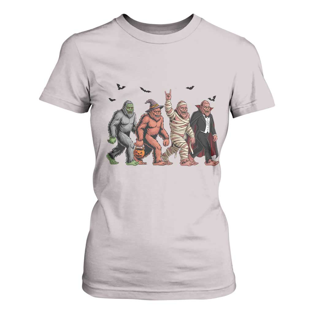 Funny Halloween T Shirt For Women Bigfoot Monster Cosplay Characters TS12 Ice Gray Print Your Wear
