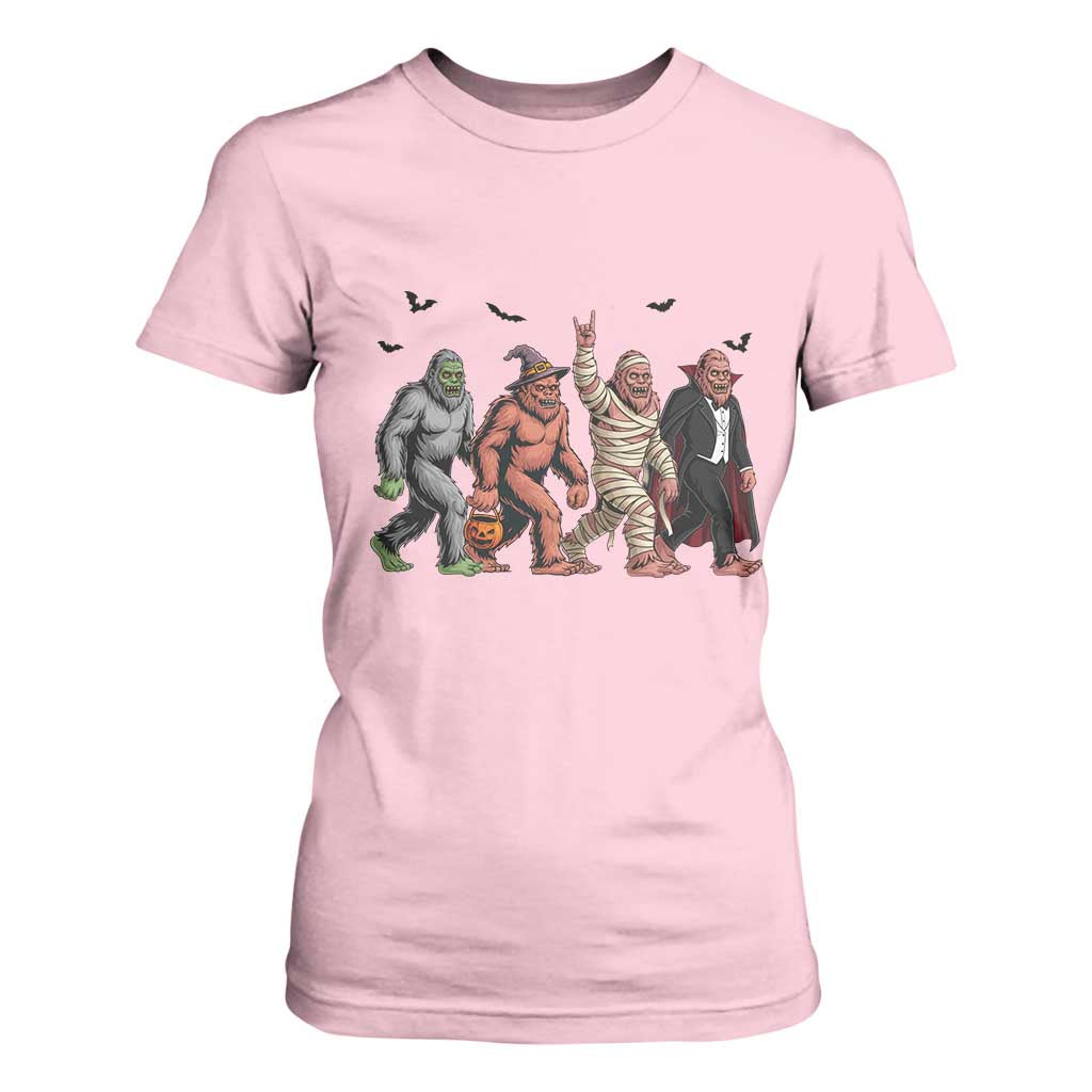 Funny Halloween T Shirt For Women Bigfoot Monster Cosplay Characters TS12 Light Pink Print Your Wear