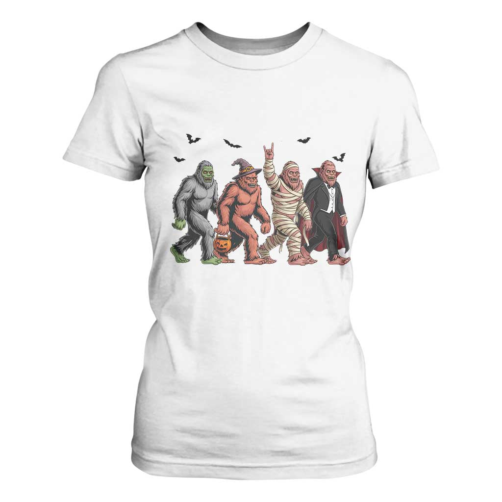 Funny Halloween T Shirt For Women Bigfoot Monster Cosplay Characters TS12 White Print Your Wear