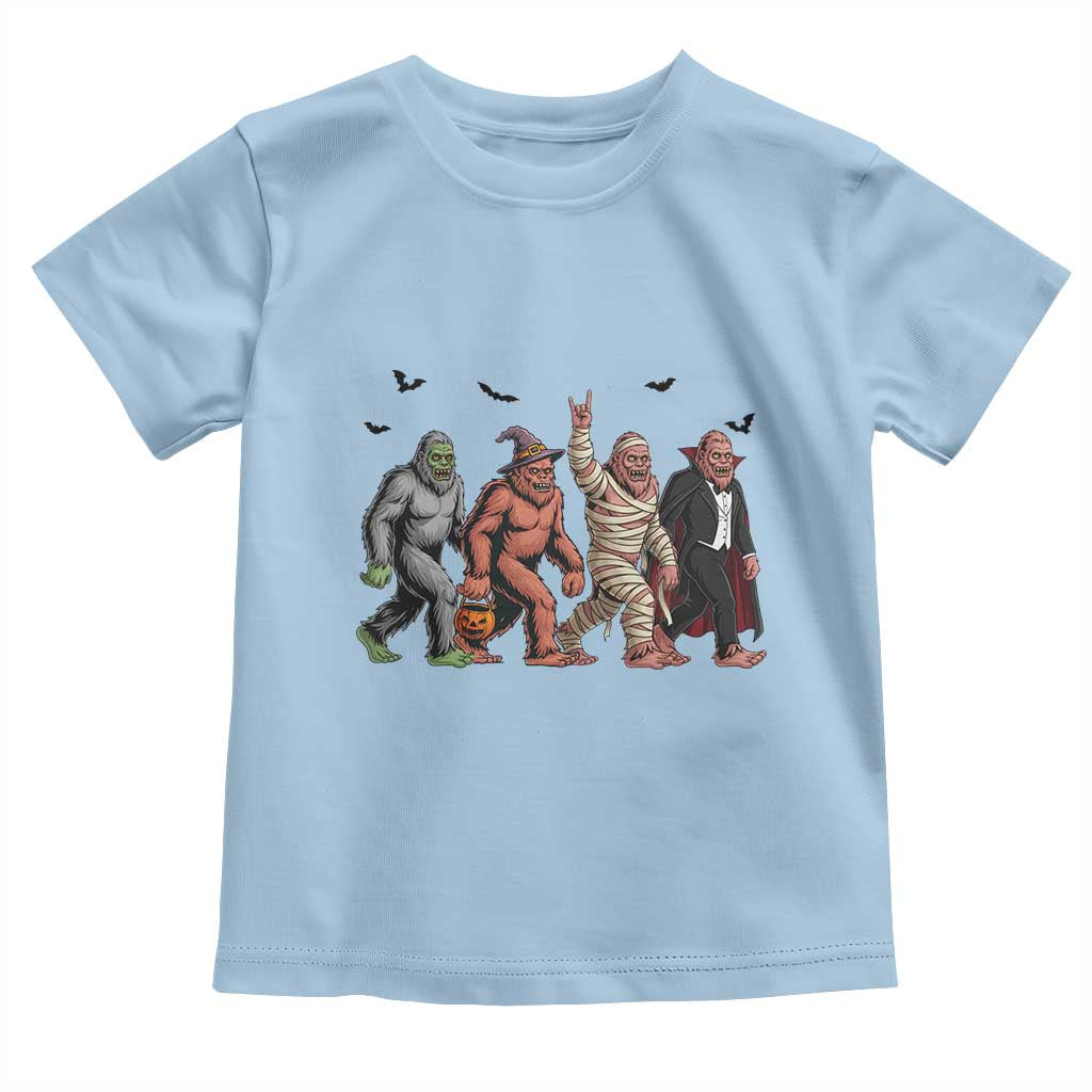 Funny Halloween Toddler T Shirt Bigfoot Monster Cosplay Characters TS12 Light Blue Print Your Wear