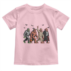 Funny Halloween Toddler T Shirt Bigfoot Monster Cosplay Characters TS12 Light Pink Print Your Wear