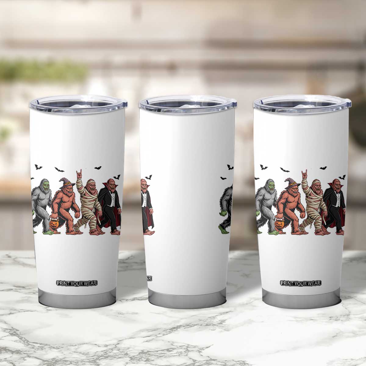 Funny Halloween Tumbler Cup Bigfoot Monster Cosplay Characters TS12 Print Your Wear