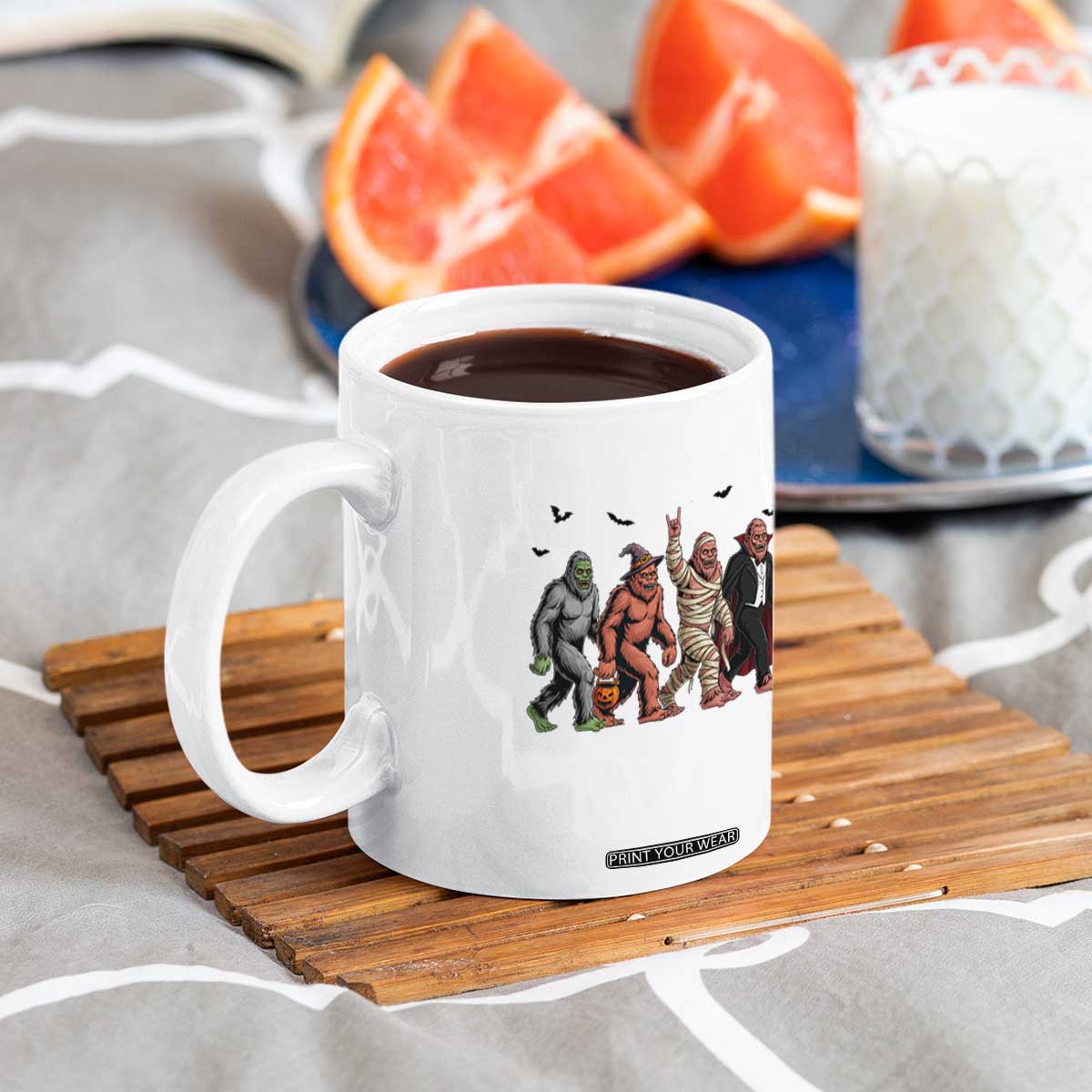 Funny Halloween Coffee Mug Bigfoot Monster Cosplay Characters TS12 Print Your Wear