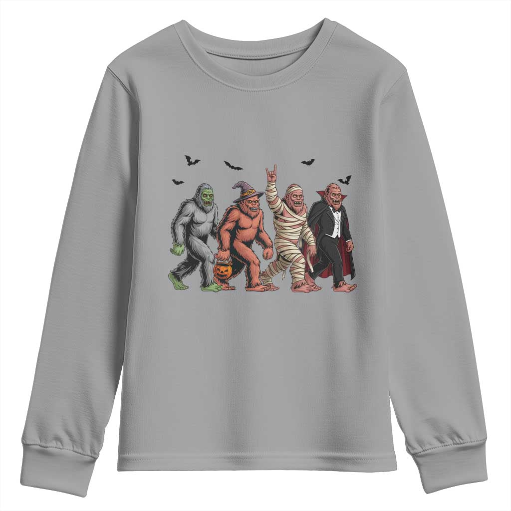 Funny Halloween Youth Sweatshirt Bigfoot Monster Cosplay Characters TS12 Sport Gray Print Your Wear