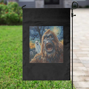 Funny Halloween Garden Flag Bigfoot Selfie With Ghost Starry Night Art TS12 Print Your Wear