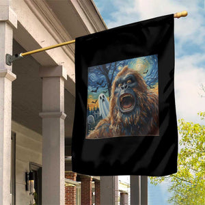 Funny Halloween Garden Flag Bigfoot Selfie With Ghost Starry Night Art TS12 Print Your Wear