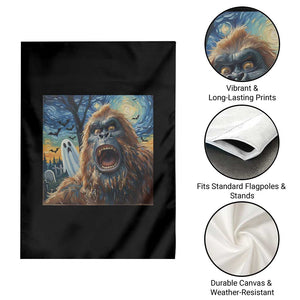 Funny Halloween Garden Flag Bigfoot Selfie With Ghost Starry Night Art TS12 Print Your Wear