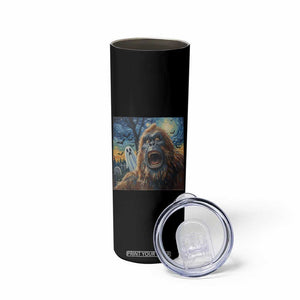 Funny Halloween Skinny Tumbler Bigfoot Selfie With Ghost Starry Night Art TS12 Print Your Wear