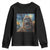 Funny Halloween Youth Sweatshirt Bigfoot Selfie With Ghost Starry Night Art TS12 Black Print Your Wear