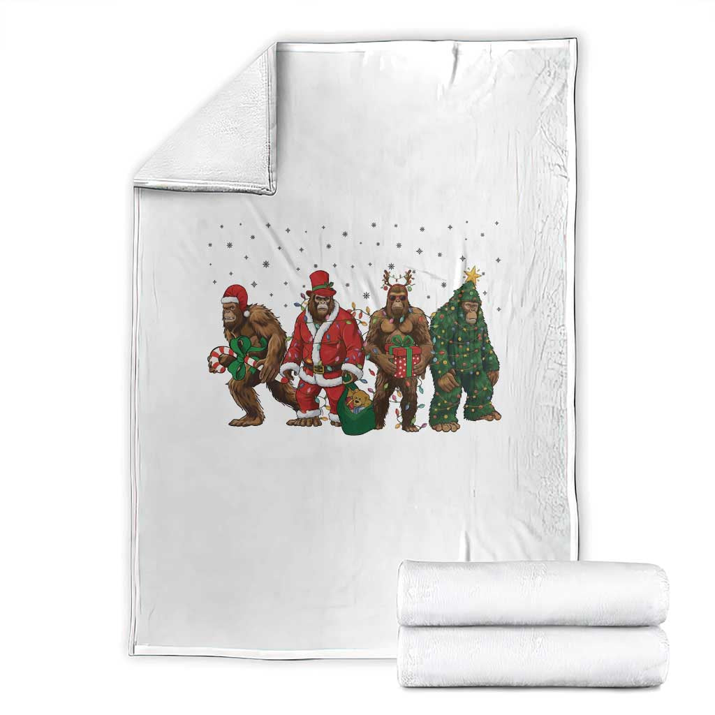 Bigfoot Christmas Cosplay Throw Blanket Funny Holiday Gift TS12 White Print Your Wear