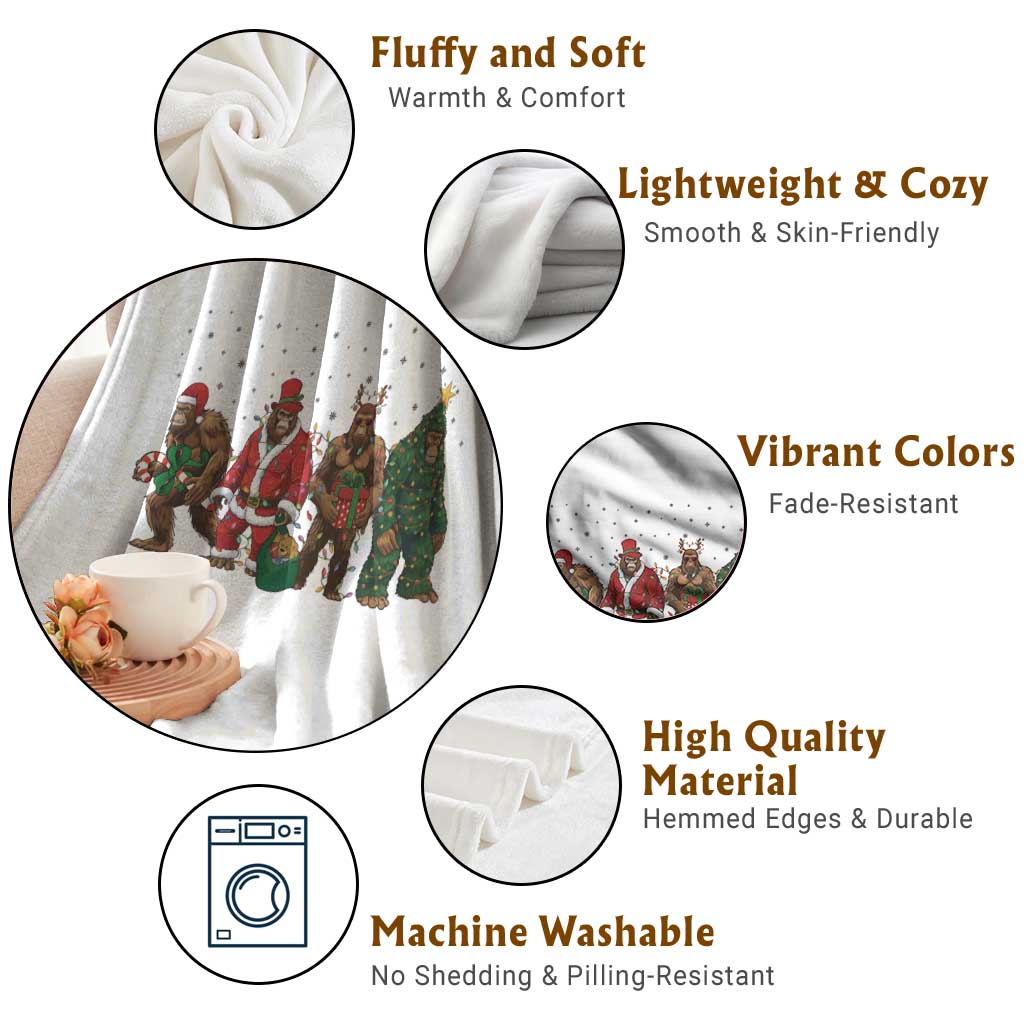 Bigfoot Christmas Cosplay Throw Blanket Funny Holiday Gift TS12 Print Your Wear