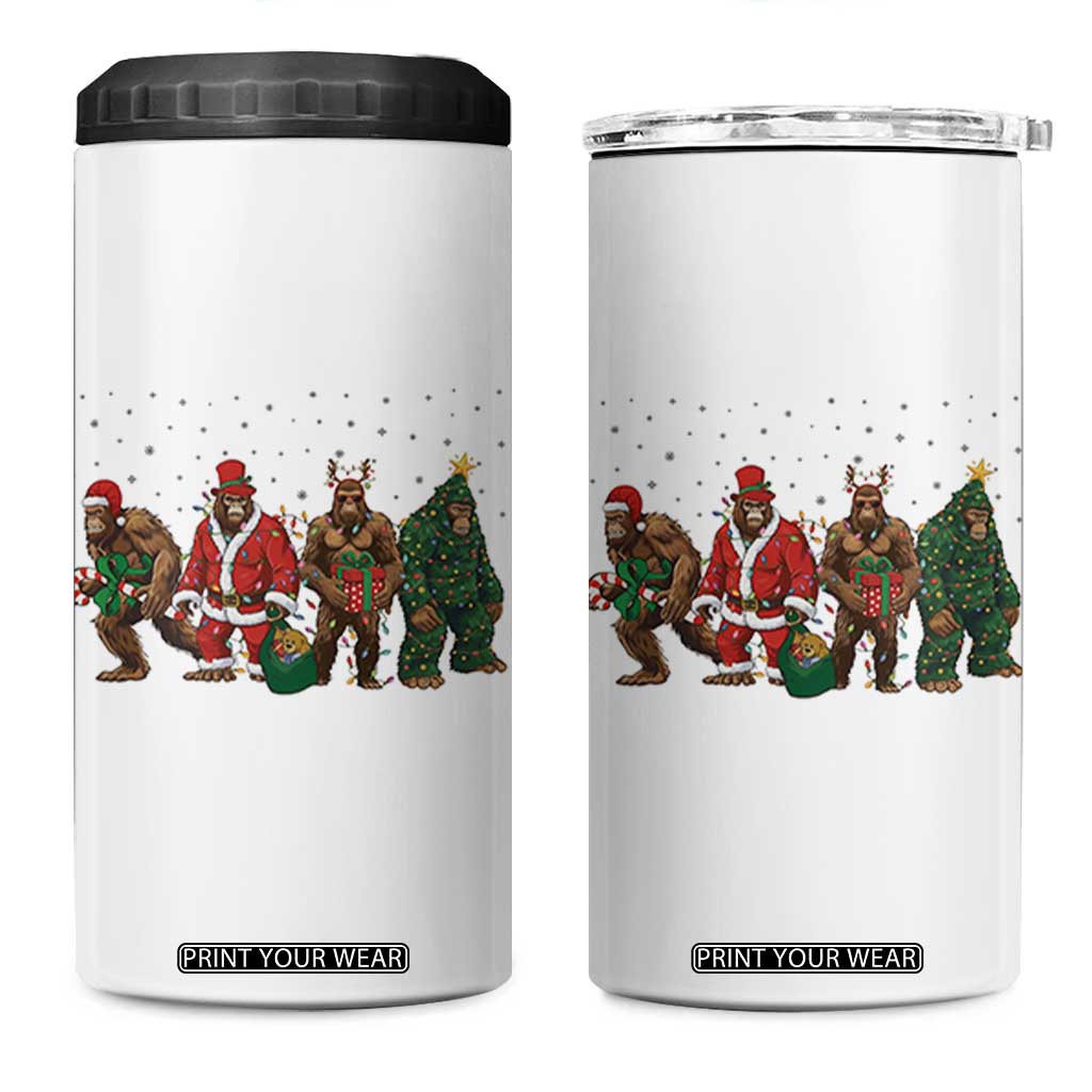 Bigfoot Christmas Cosplay 4 in 1 Can Cooler Tumbler Funny Holiday Gift TS12 One Size: 16 oz White Print Your Wear