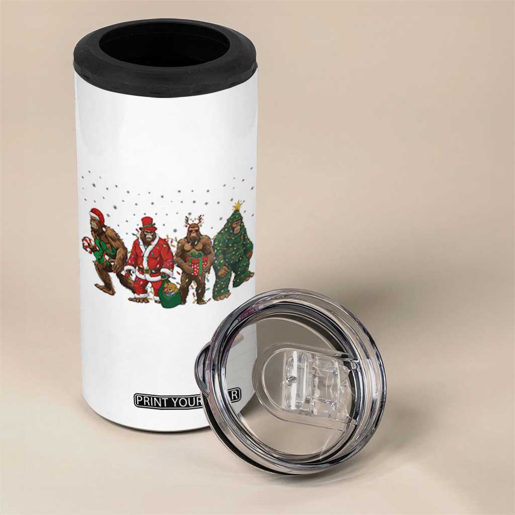 Bigfoot Christmas Cosplay 4 in 1 Can Cooler Tumbler Funny Holiday Gift TS12 Print Your Wear