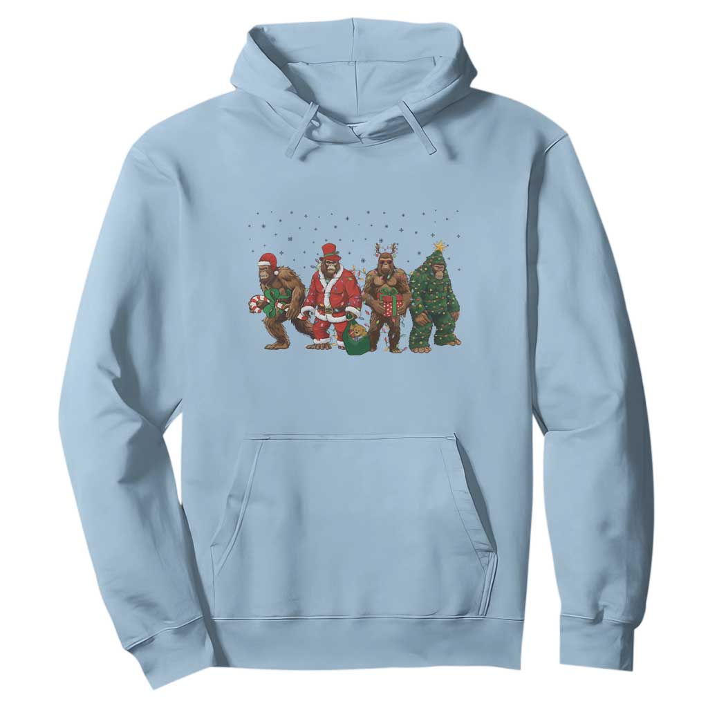 Bigfoot Christmas Cosplay Hoodie Funny Holiday Gift TS12 Light Blue Print Your Wear