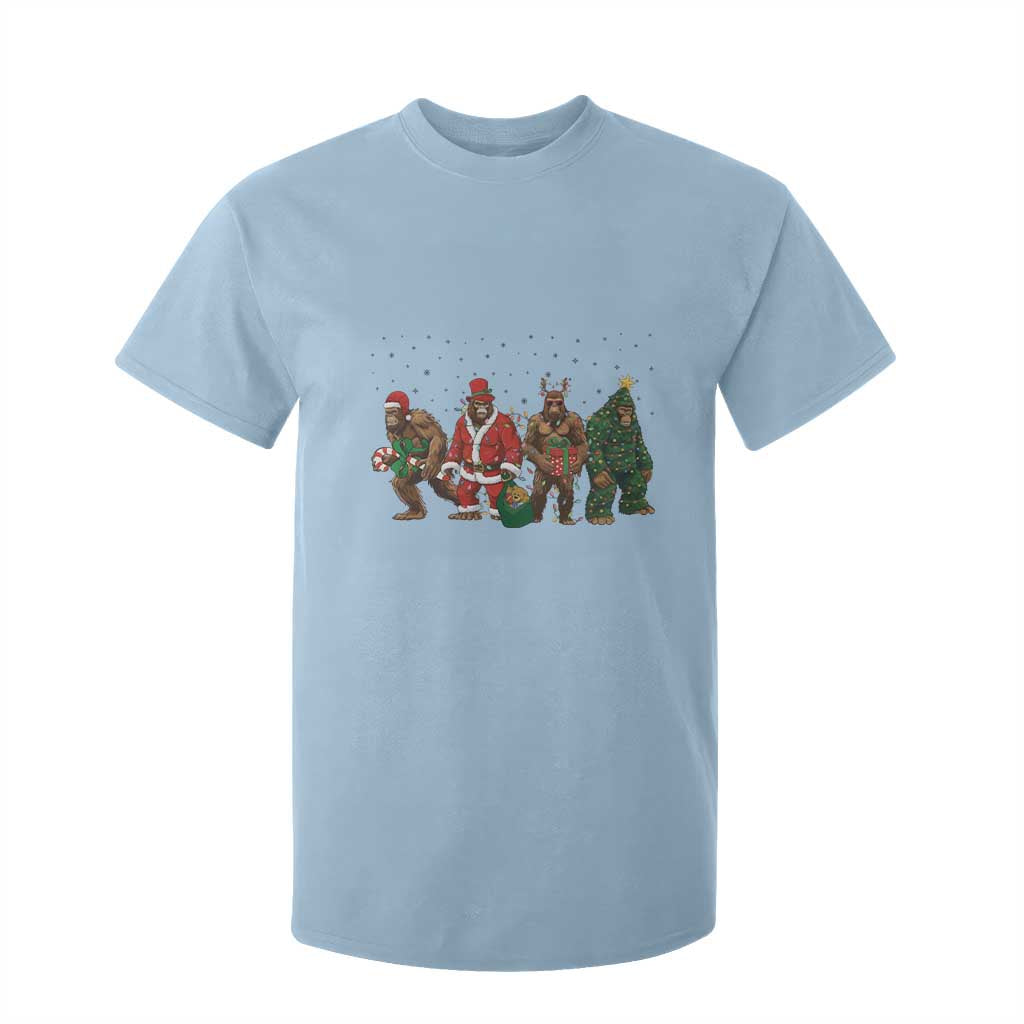 Bigfoot Christmas Cosplay T Shirt For Kid Funny Holiday Gift TS12 Light Blue Print Your Wear