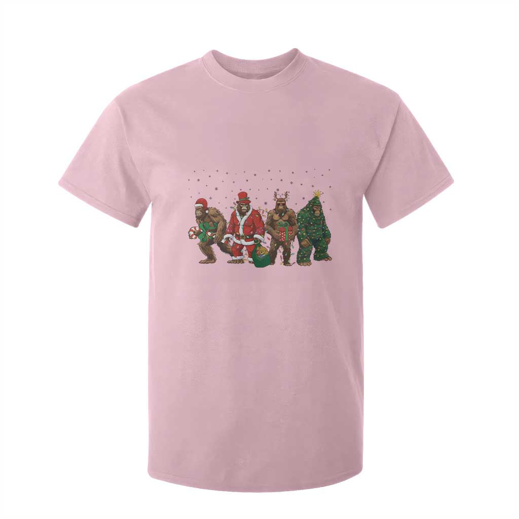 Bigfoot Christmas Cosplay T Shirt For Kid Funny Holiday Gift TS12 Light Pink Print Your Wear