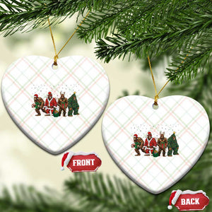 Bigfoot Xmas Cosplay Ceramic Ornament Funny Holiday Gift TS12 Print Your Wear