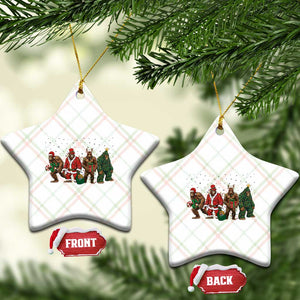 Bigfoot Xmas Cosplay Ceramic Ornament Funny Holiday Gift TS12 Print Your Wear