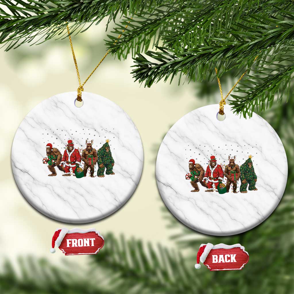 Bigfoot Xmas Cosplay Ceramic Ornament Funny Holiday Gift TS12 1pc White Marble Print Your Wear