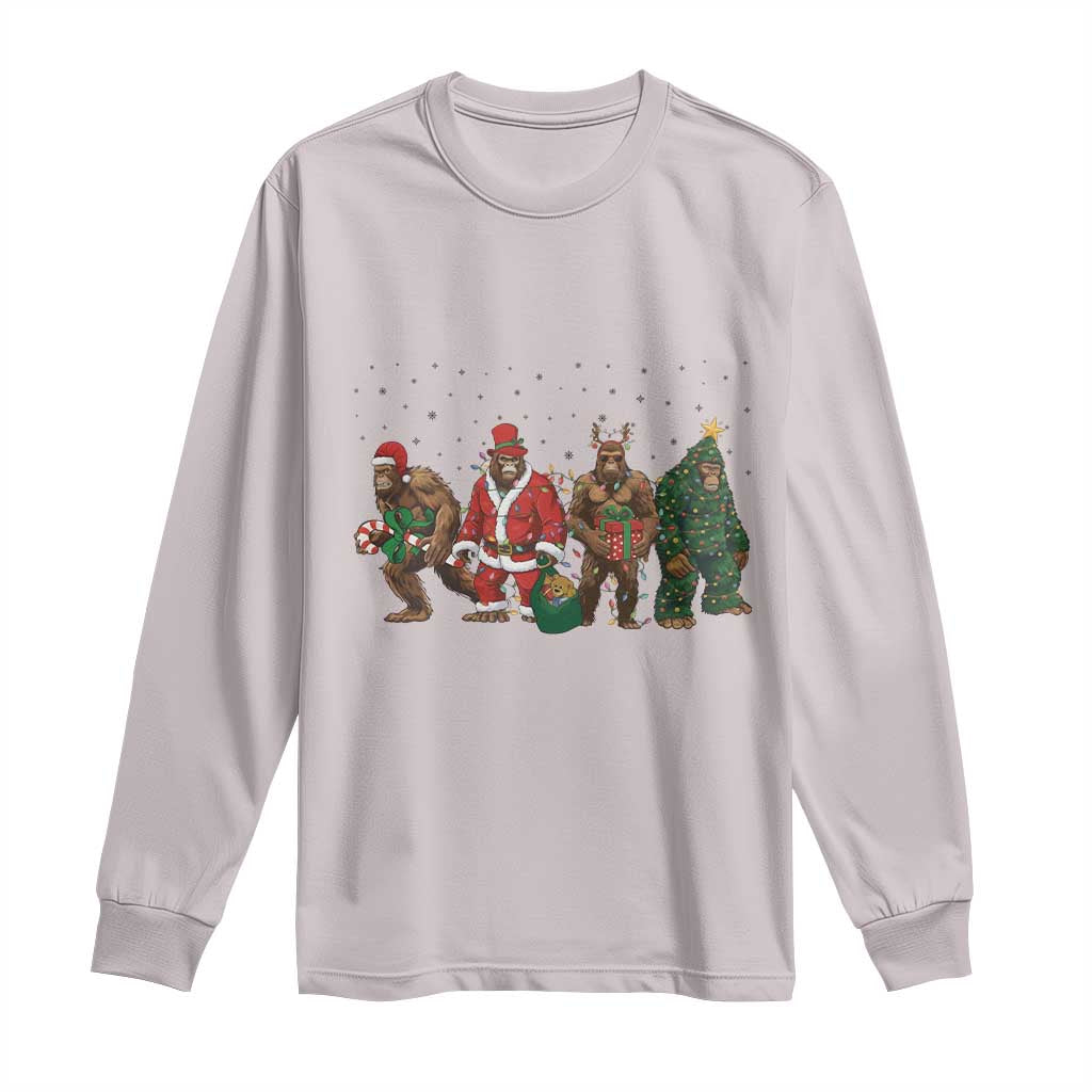 Bigfoot Christmas Cosplay Long Sleeve Shirt Funny Holiday Gift TS12 Ice Gray Print Your Wear