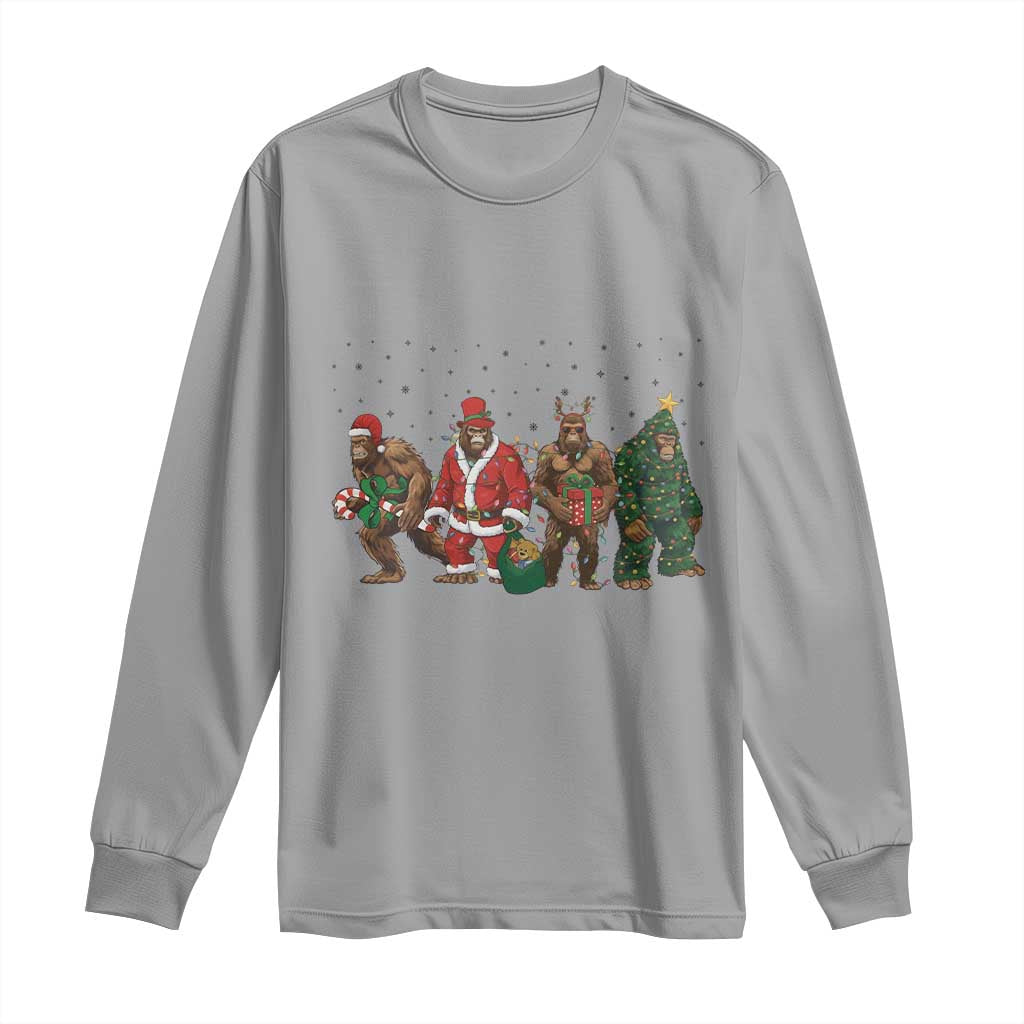 Bigfoot Christmas Cosplay Long Sleeve Shirt Funny Holiday Gift TS12 Sport Gray Print Your Wear