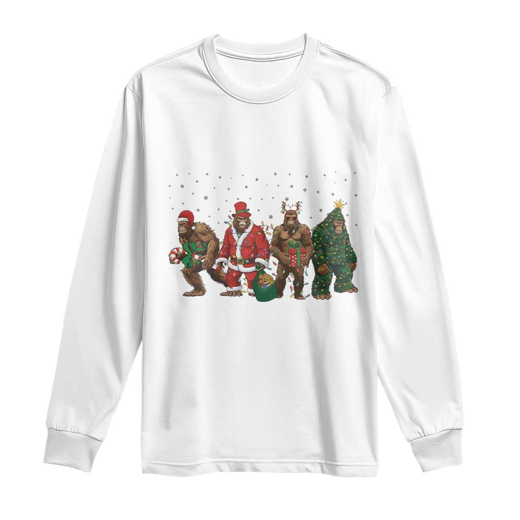Bigfoot Christmas Cosplay Long Sleeve Shirt Funny Holiday Gift TS12 White Print Your Wear