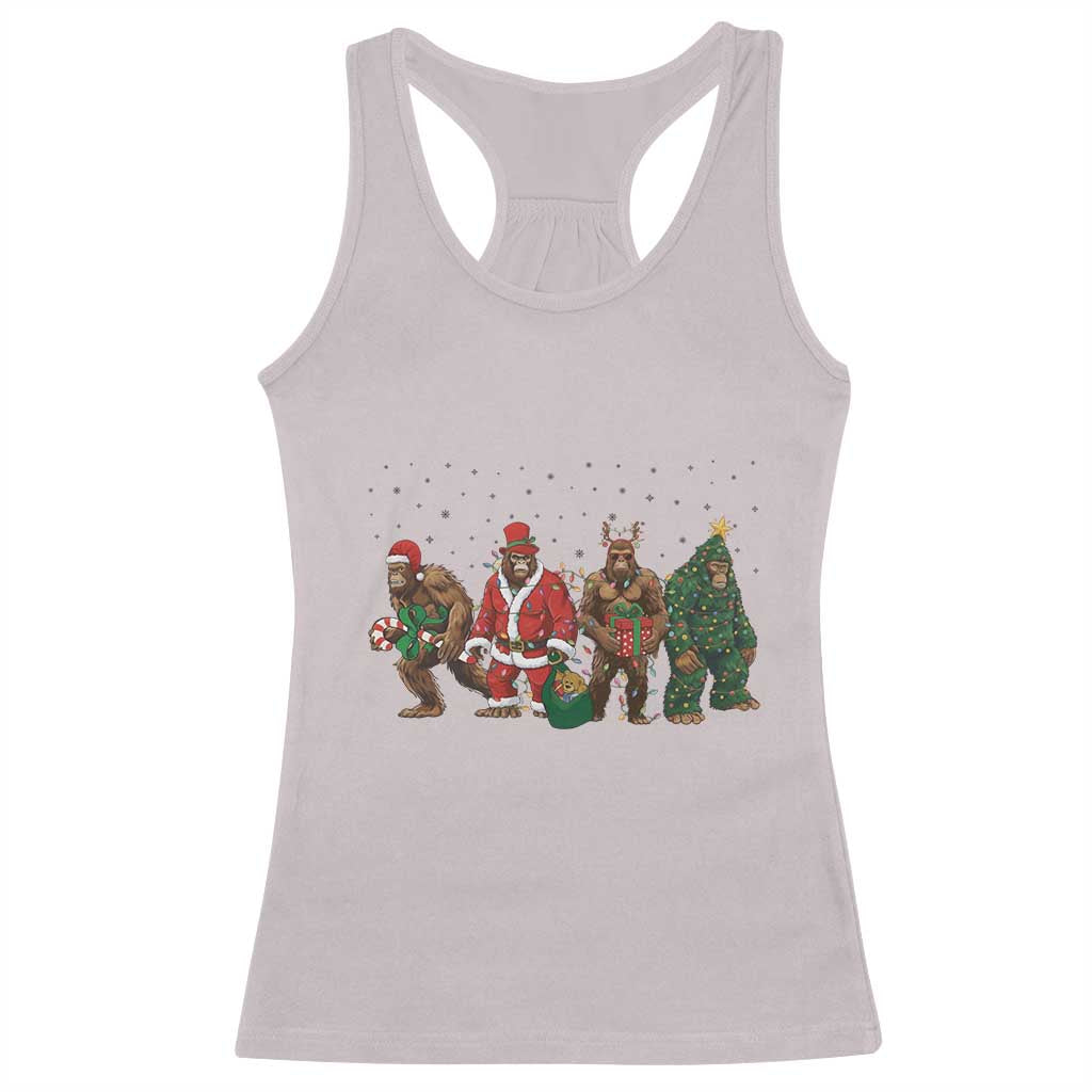 Bigfoot Christmas Cosplay Racerback Tank Top Funny Holiday Gift TS12 Ice Gray Print Your Wear