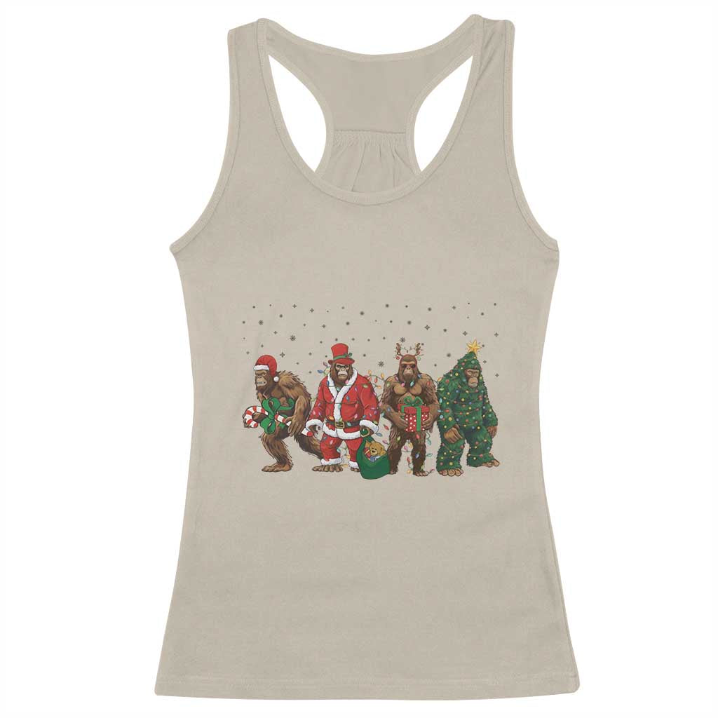 Bigfoot Christmas Cosplay Racerback Tank Top Funny Holiday Gift TS12 Sand Print Your Wear