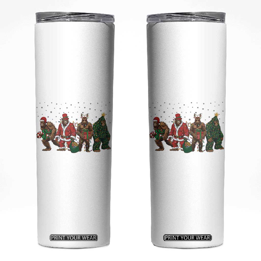 Bigfoot Christmas Cosplay Skinny Tumbler Funny Holiday Gift TS12 White Print Your Wear