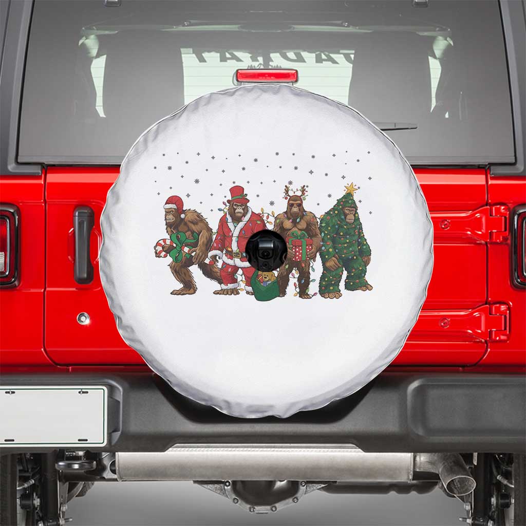 Bigfoot Christmas Cosplay Spare Tire Cover Funny Holiday Gift TS12 White Print Your Wear