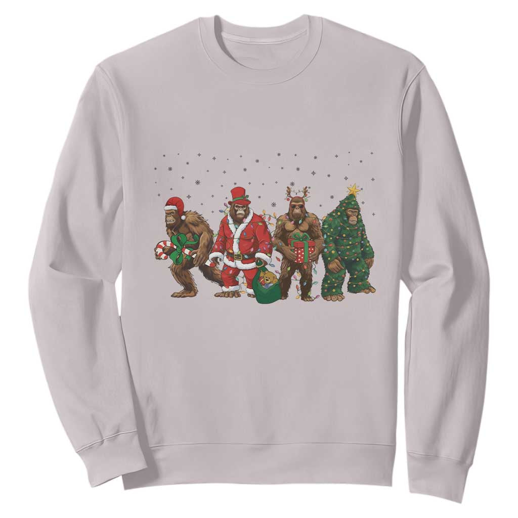 Bigfoot Christmas Cosplay Sweatshirt Funny Holiday Gift TS12 Ice Gray Print Your Wear