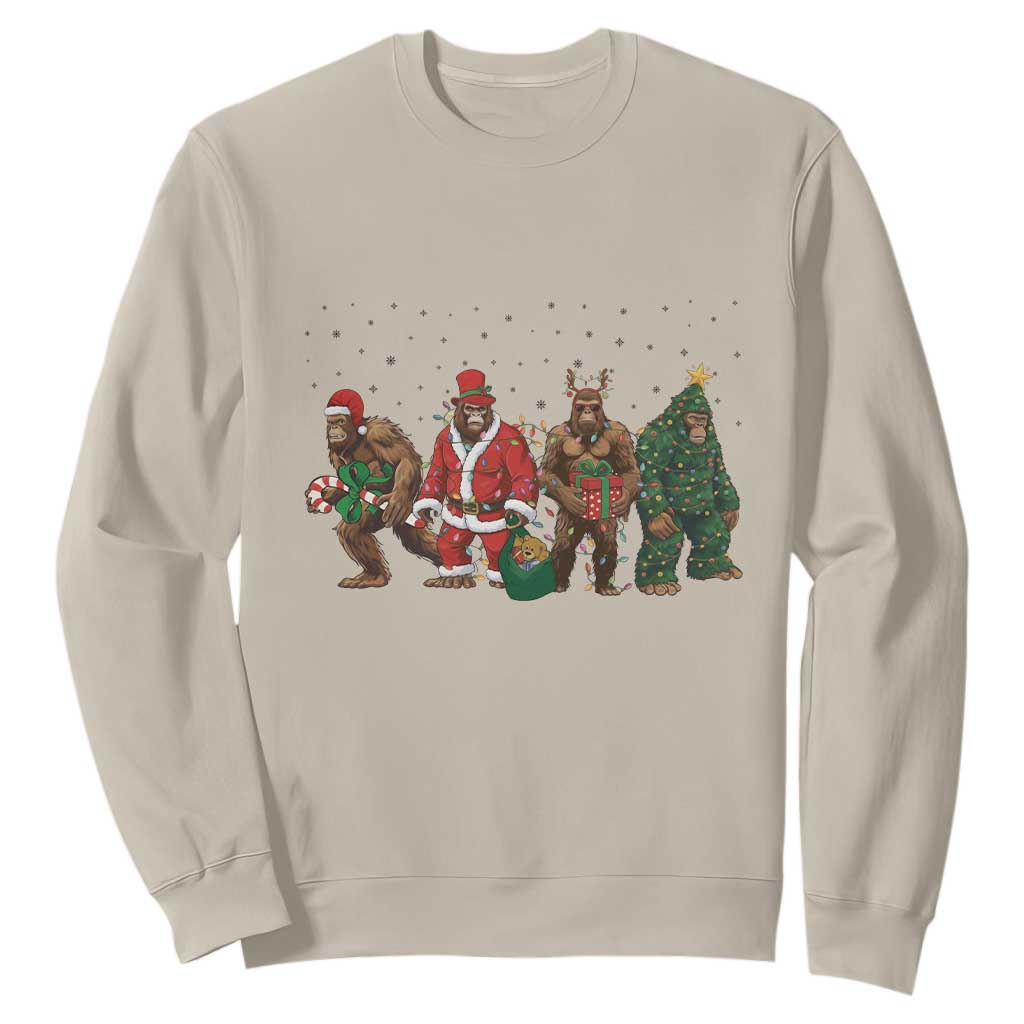Bigfoot Christmas Cosplay Sweatshirt Funny Holiday Gift TS12 Sand Print Your Wear