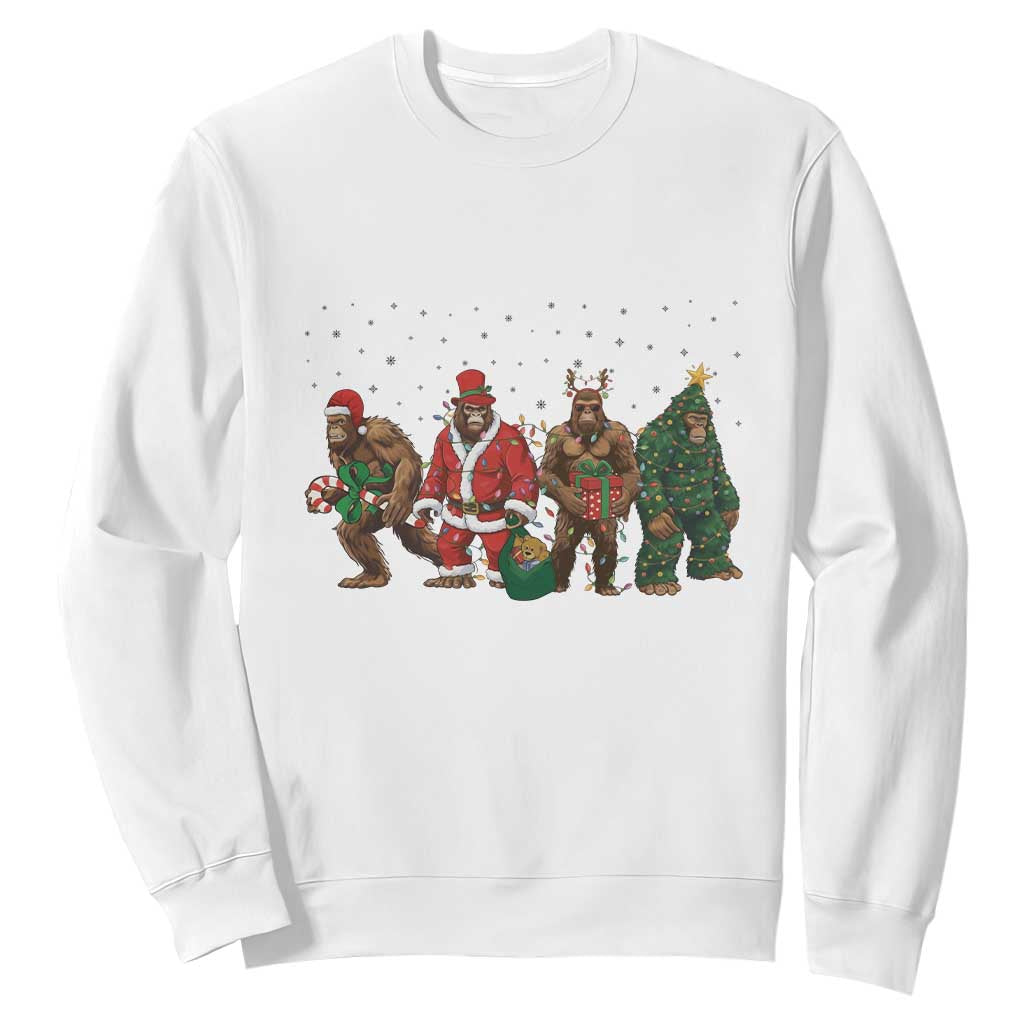 Bigfoot Christmas Cosplay Sweatshirt Funny Holiday Gift TS12 White Print Your Wear