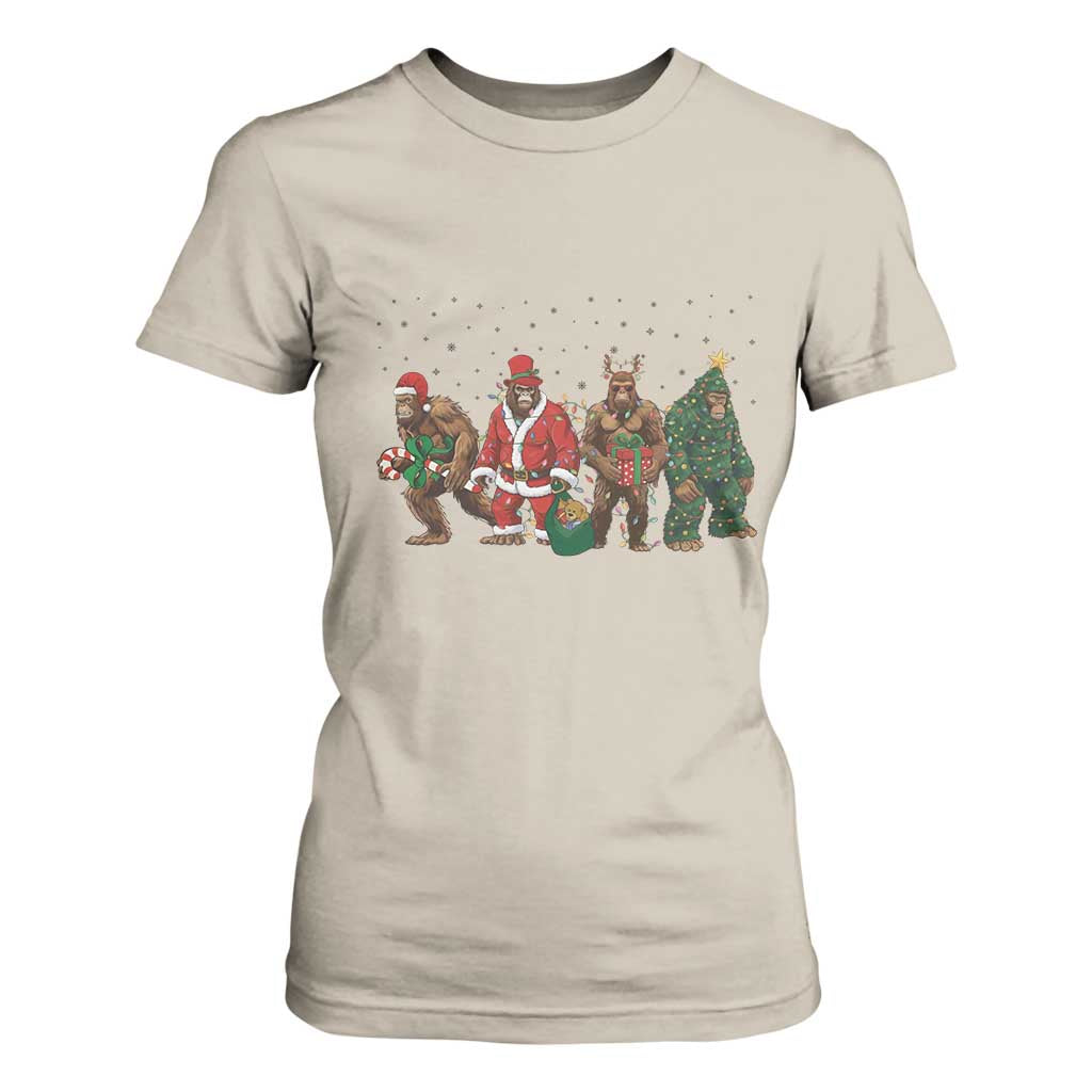 Bigfoot Christmas Cosplay T Shirt For Women Funny Holiday Gift TS12 Sand Print Your Wear