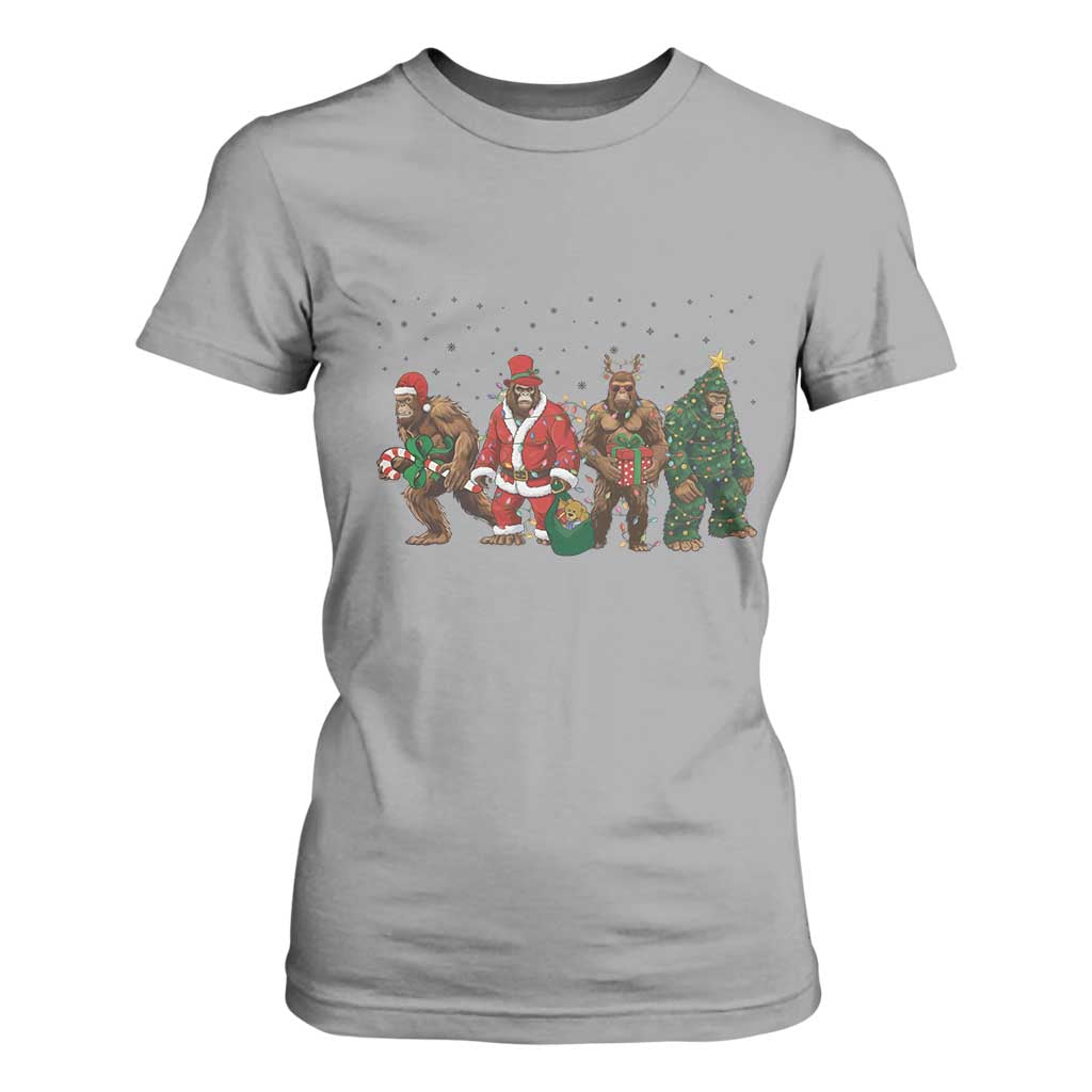 Bigfoot Christmas Cosplay T Shirt For Women Funny Holiday Gift TS12 Sport Gray Print Your Wear