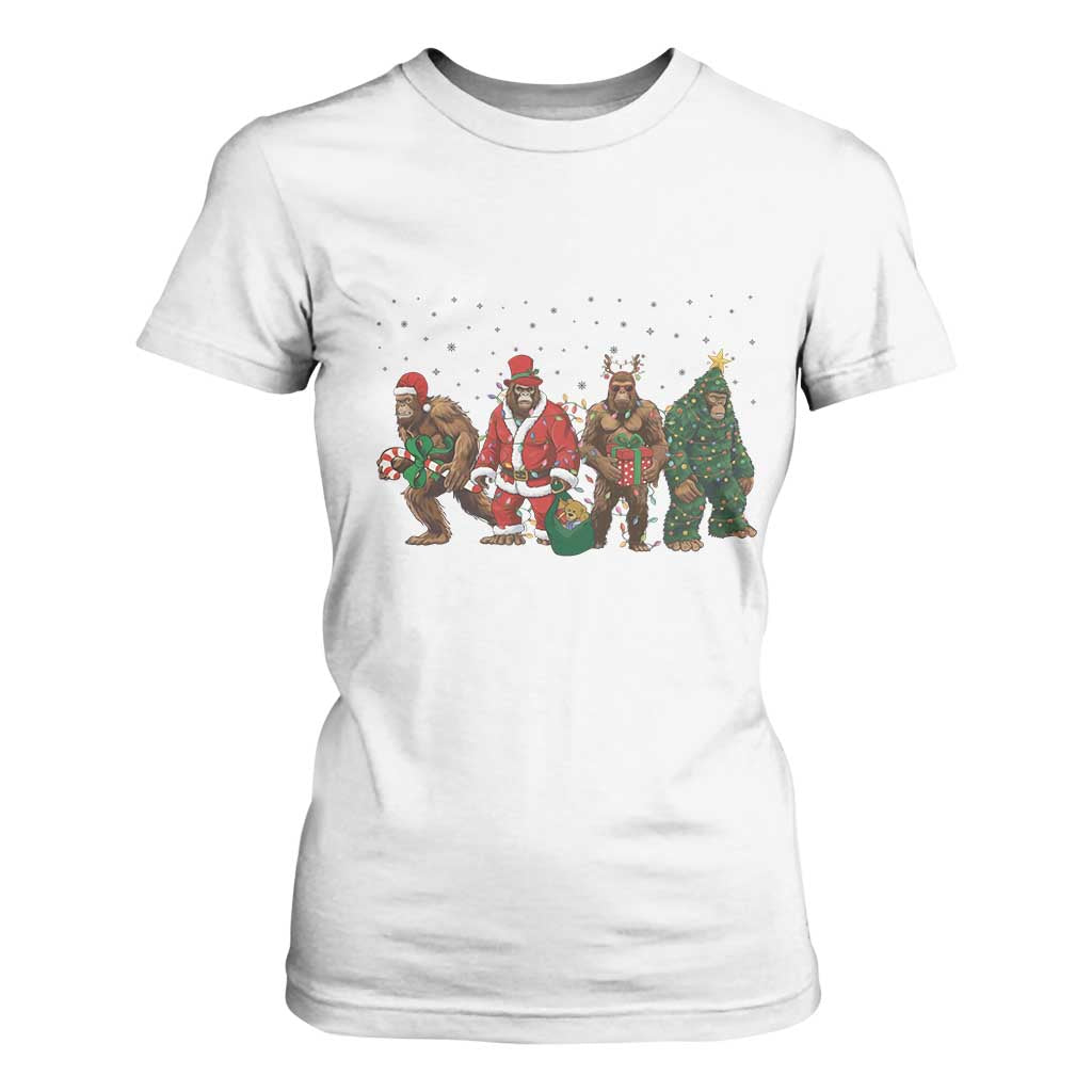 Bigfoot Christmas Cosplay T Shirt For Women Funny Holiday Gift TS12 White Print Your Wear