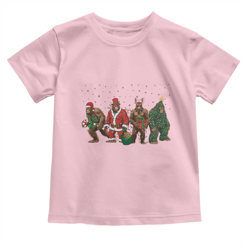 Bigfoot Christmas Cosplay Toddler T Shirt Funny Holiday Gift TS12 Light Pink Print Your Wear
