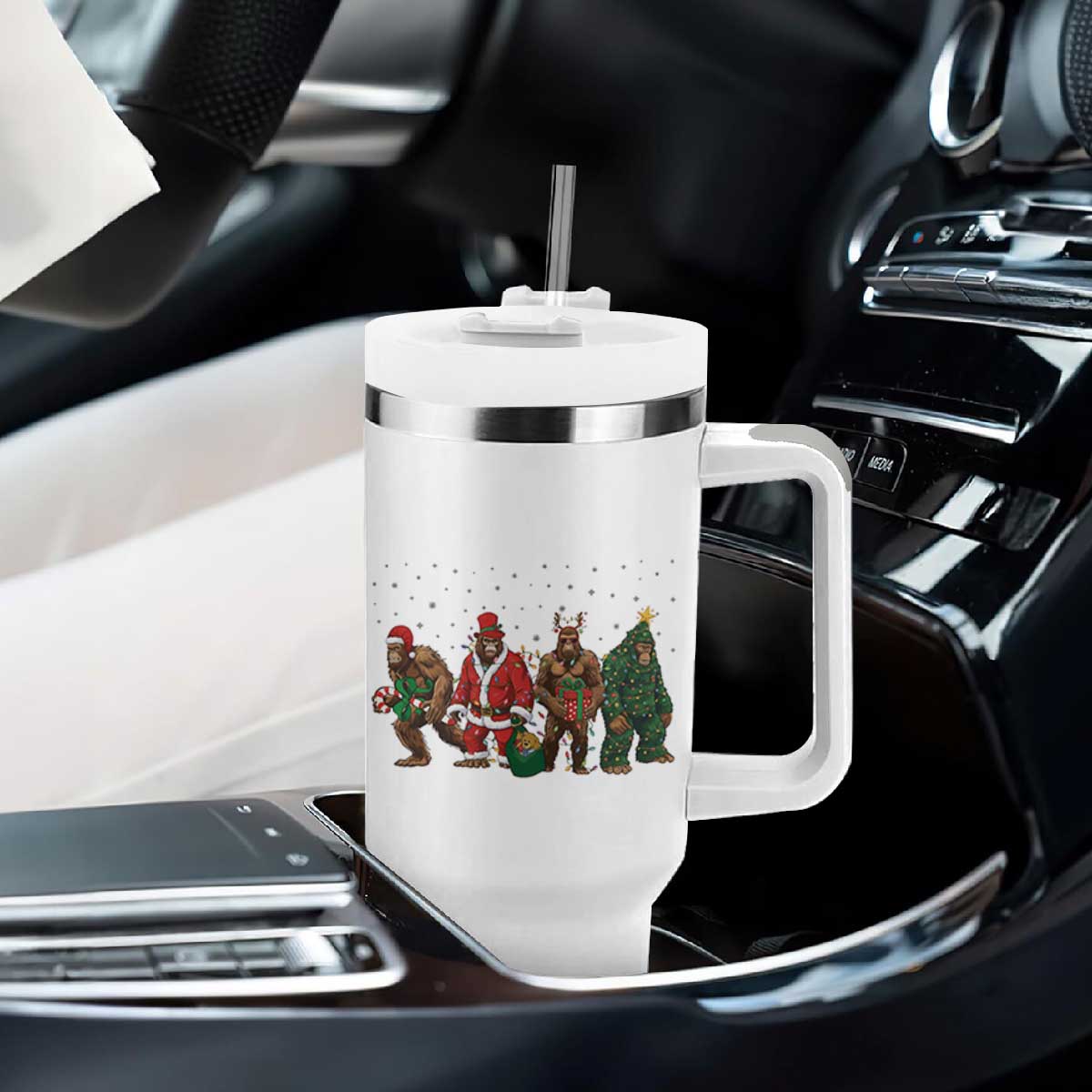 Bigfoot Christmas Cosplay Tumbler With Handle Funny Holiday Gift TS12 Print Your Wear