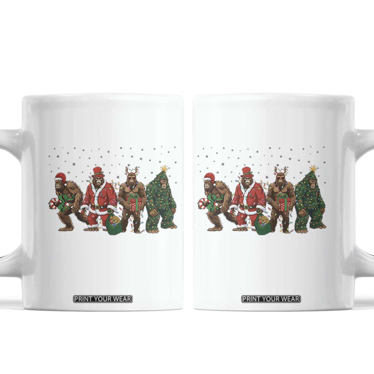 Bigfoot Christmas Cosplay Coffee Mug Funny Holiday Gift TS12 White Print Your Wear