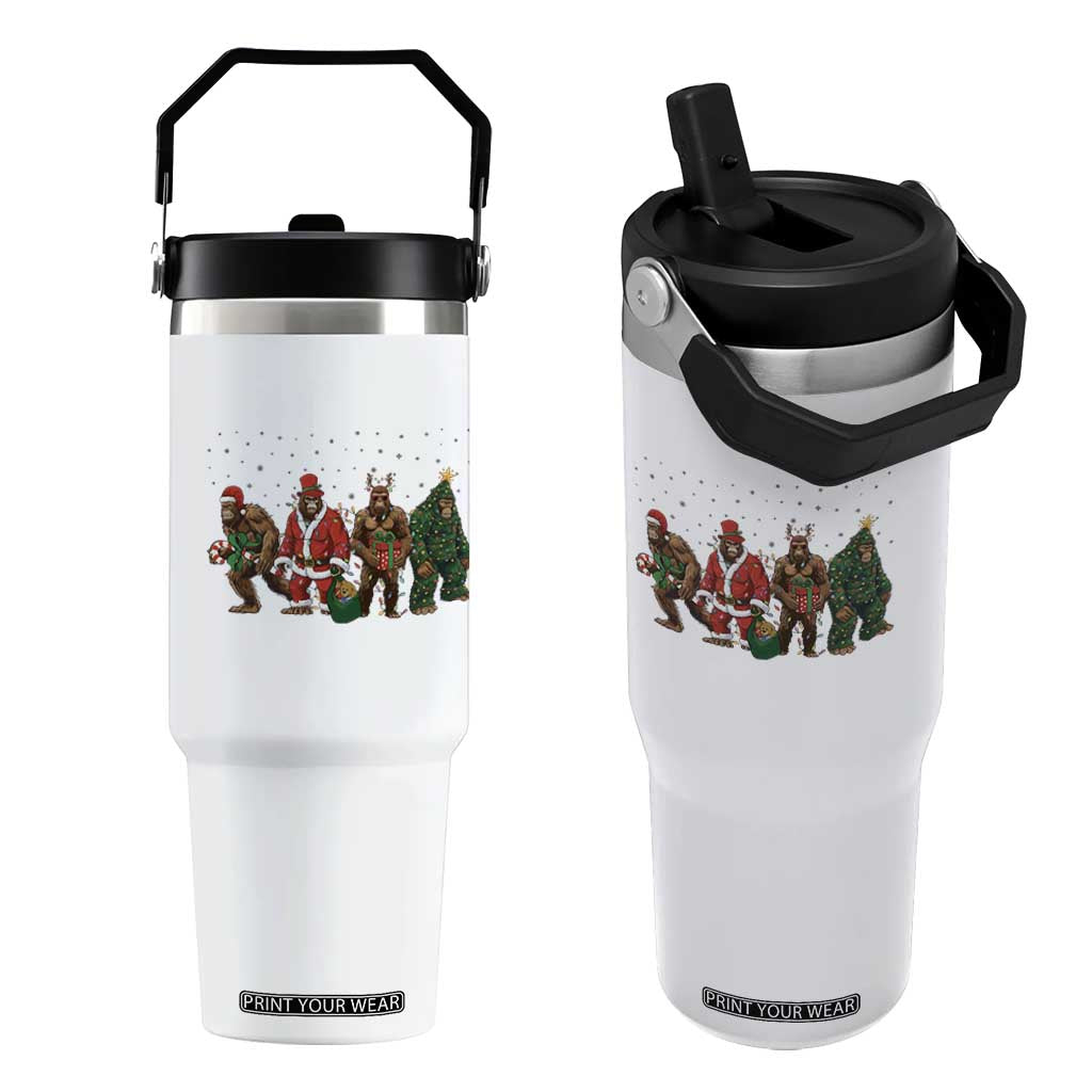 Bigfoot Christmas Cosplay Flip Straw Tumbler Funny Holiday Gift TS12 One Size: 30 oz White Print Your Wear