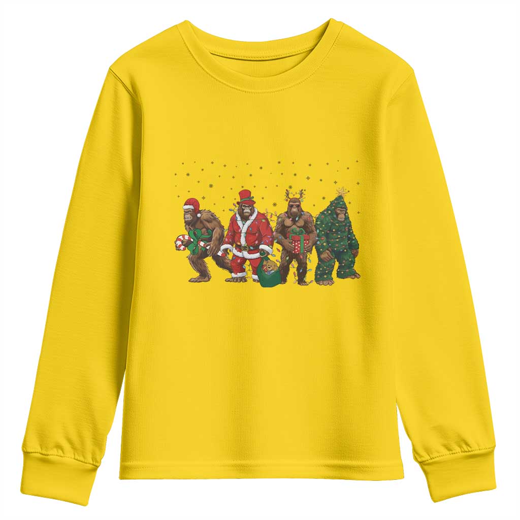 Bigfoot Christmas Cosplay Youth Sweatshirt Funny Holiday Gift TS12 Daisy Print Your Wear