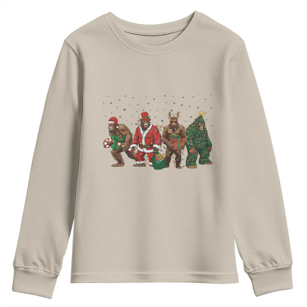 Bigfoot Christmas Cosplay Youth Sweatshirt Funny Holiday Gift TS12 Sand Print Your Wear