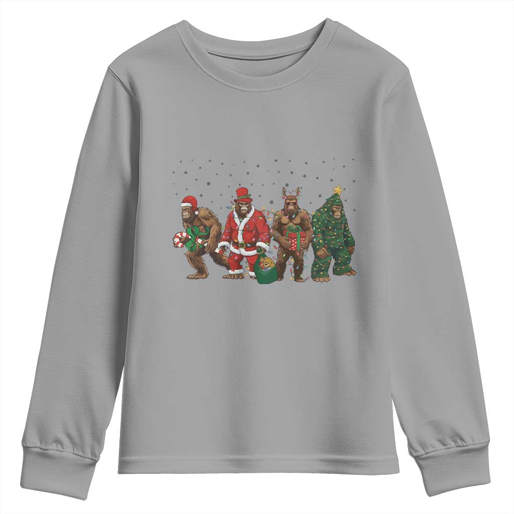 Bigfoot Christmas Cosplay Youth Sweatshirt Funny Holiday Gift TS12 Sport Gray Print Your Wear