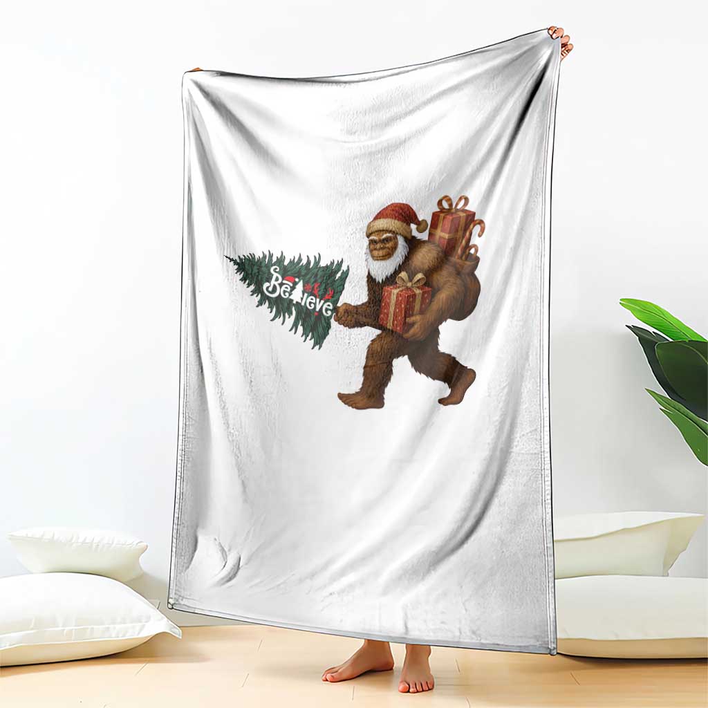 Believe Bigfoot Christmas Throw Blanket Sasquatch Holiday Gift TS12 Print Your Wear