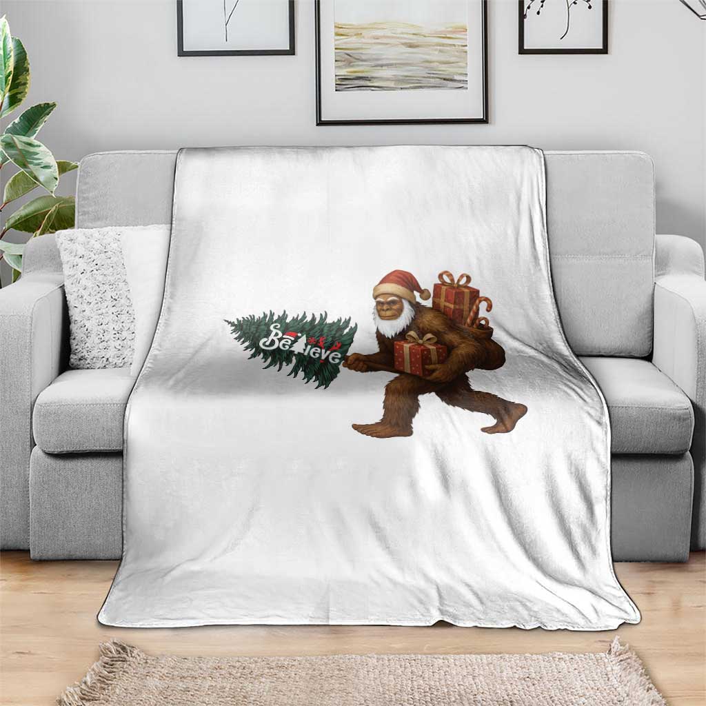 Believe Bigfoot Christmas Throw Blanket Sasquatch Holiday Gift TS12 Print Your Wear