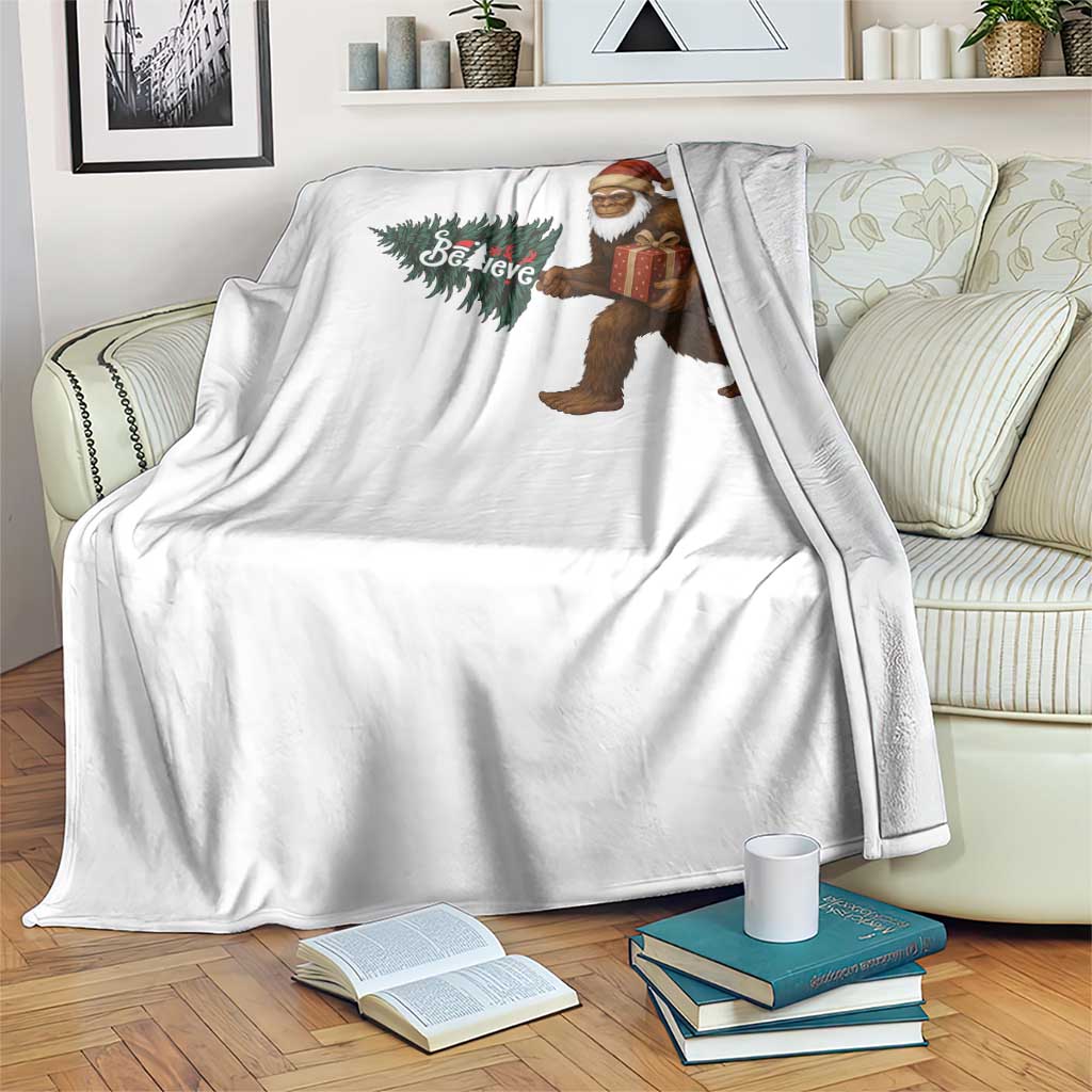 Believe Bigfoot Christmas Throw Blanket Sasquatch Holiday Gift TS12 Print Your Wear