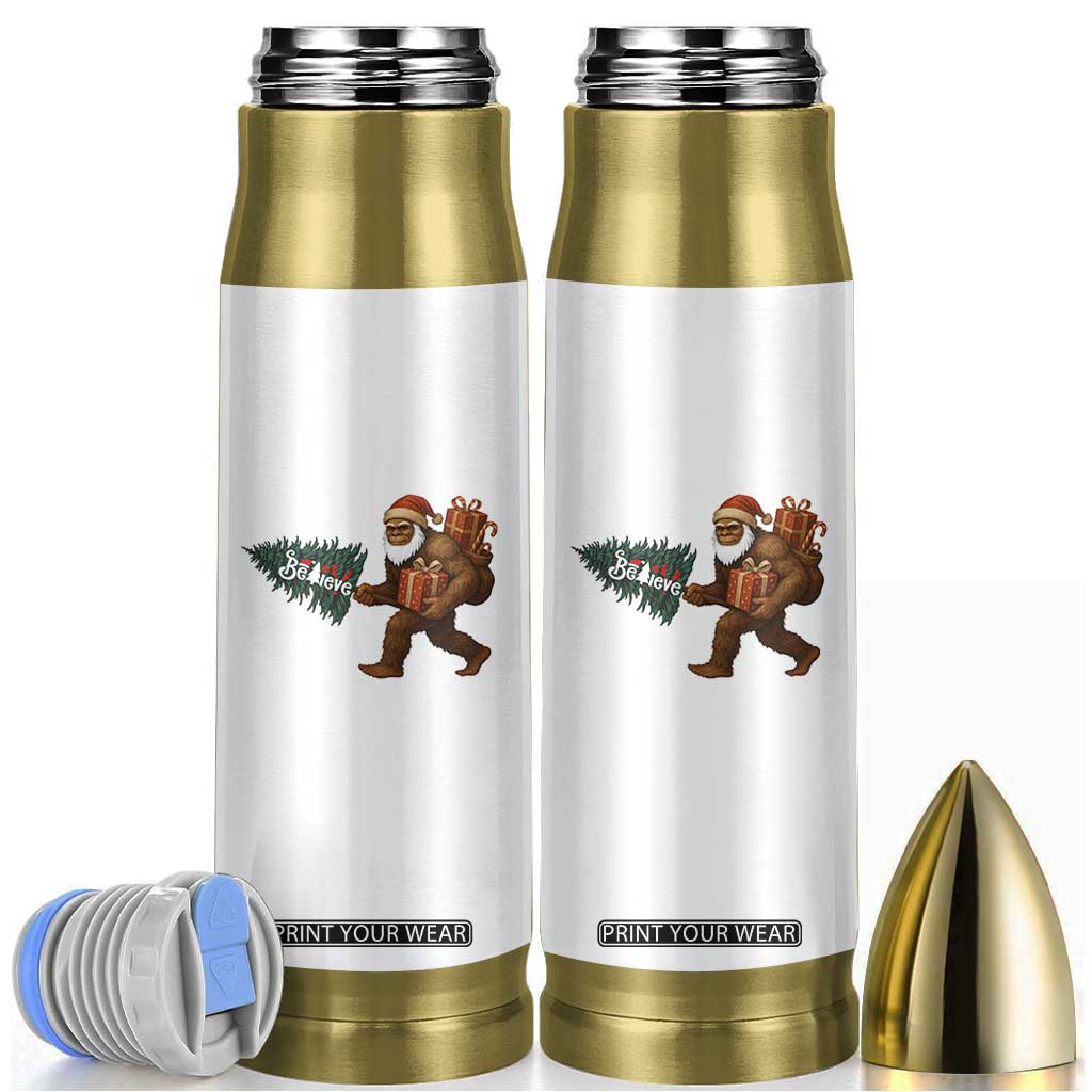 Believe Bigfoot Christmas Bullet Tumbler Sasquatch Holiday Gift TS12 White Print Your Wear